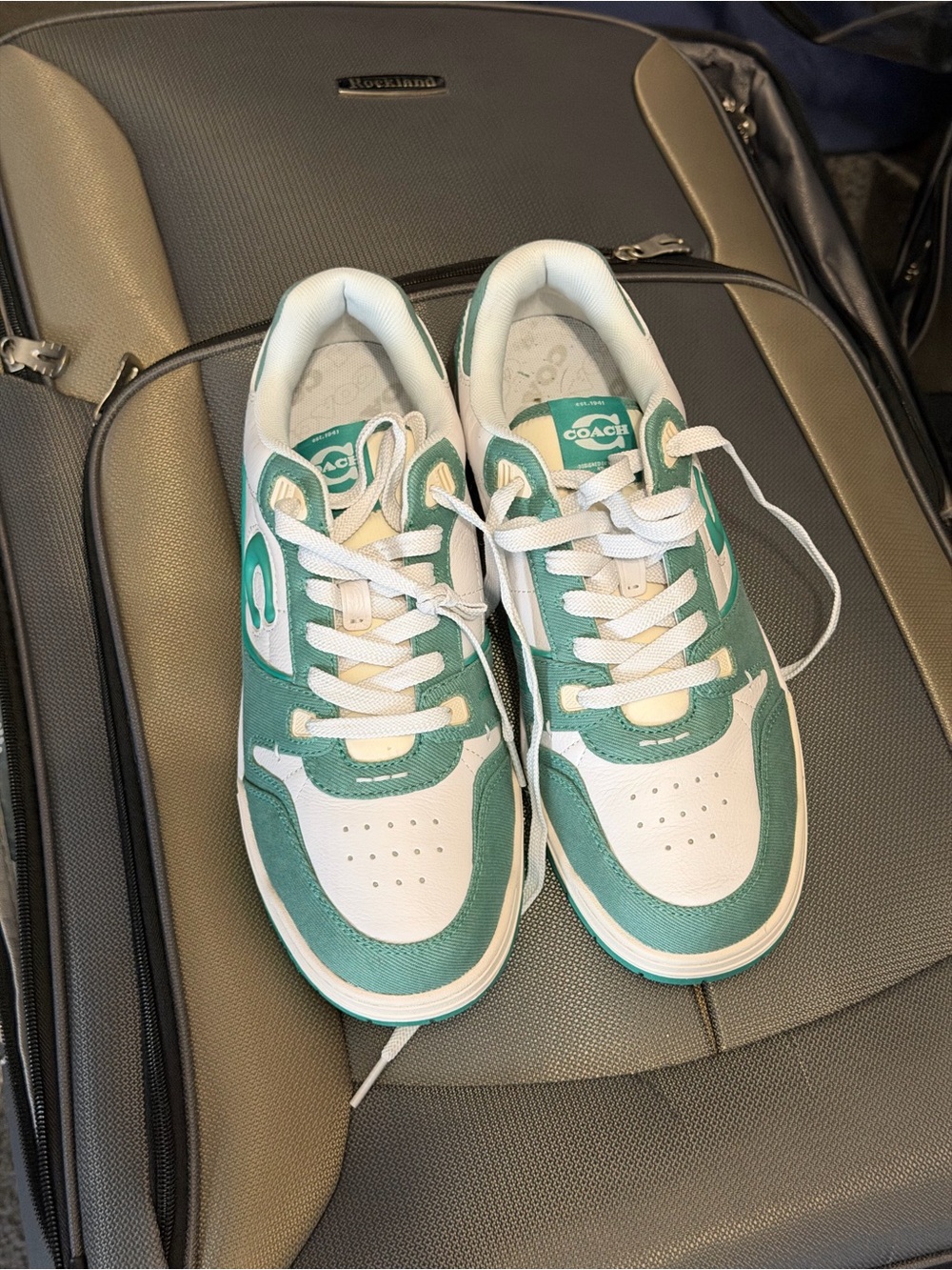 Coach Men's Soho Mint Green Suede Sneaker Tennis Shoes Low Top Casual Sz 9 NEW - Picture 4 of 8